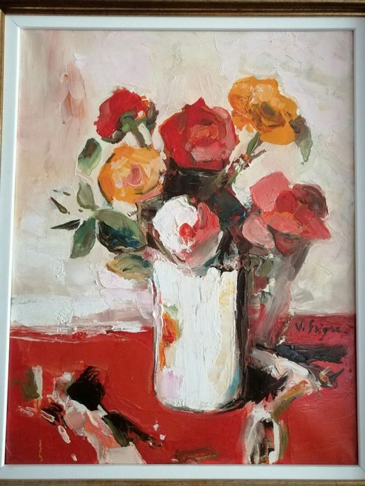 Tablou flori ulei Vasile Grigore