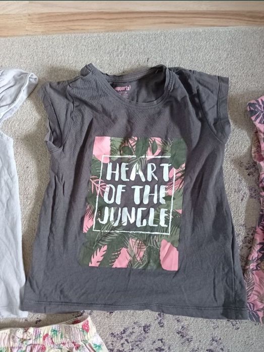 set lot fete fata tricouri pantaloni scurti vara 122 128 6 7 8 ani h&m