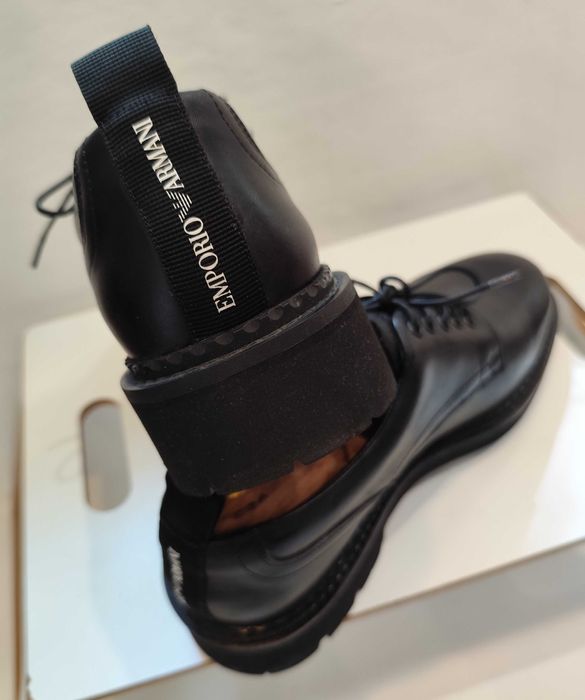 Pantofi derby 43 43.5  de lux Emporio Armani NOI piele naturala moale