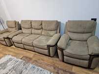 Set recliner stofa Cheers,canapea 3 locuri +doua fotolii