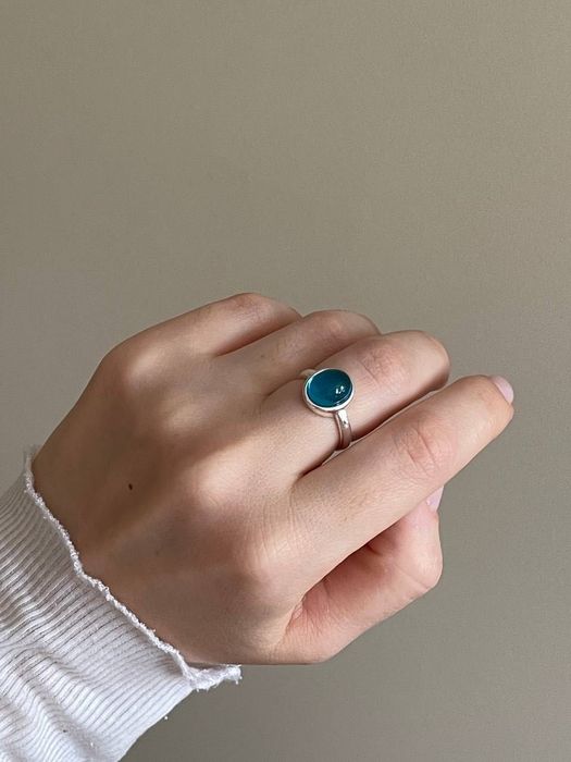 Дамски пръстен с небесносин камък , Чисто Нов.