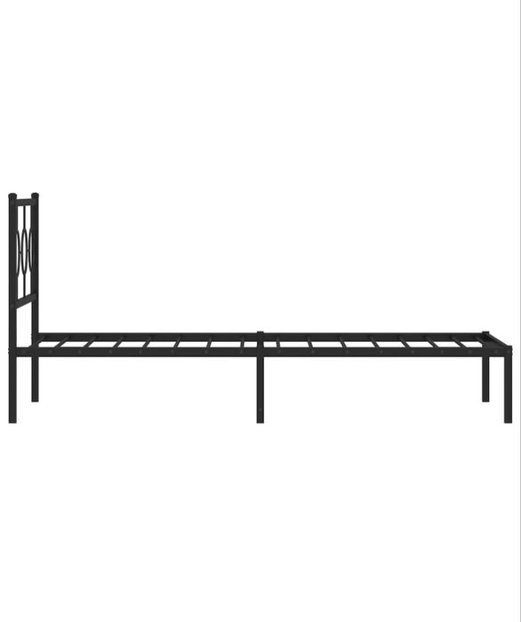 Pat metalic cu tablie, negru, 90x200 cm, nu trimit