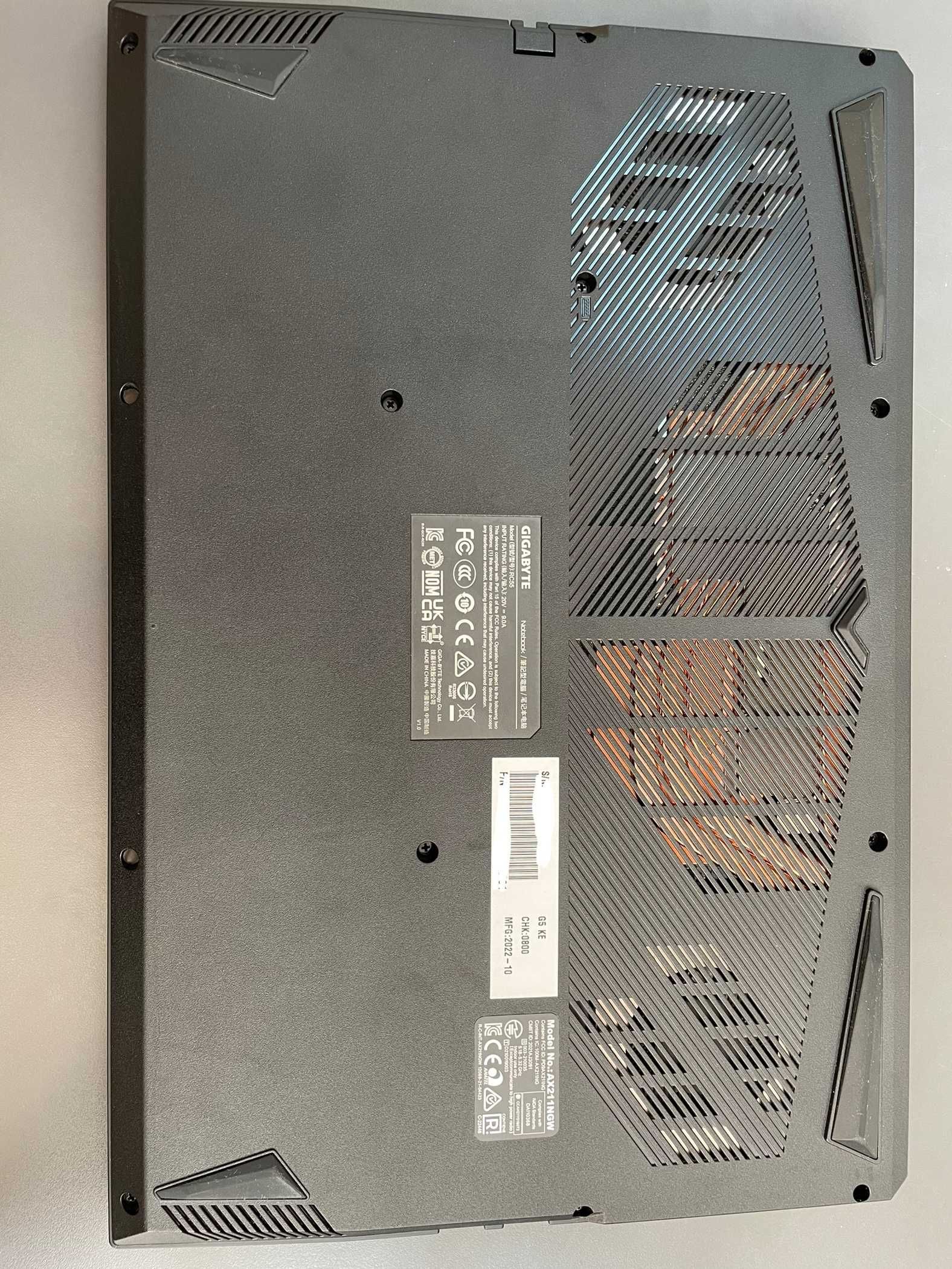 Игровой ноутбук Gigabyte g5 ke 144гц, i5 12th, rtx 3060, подсветка