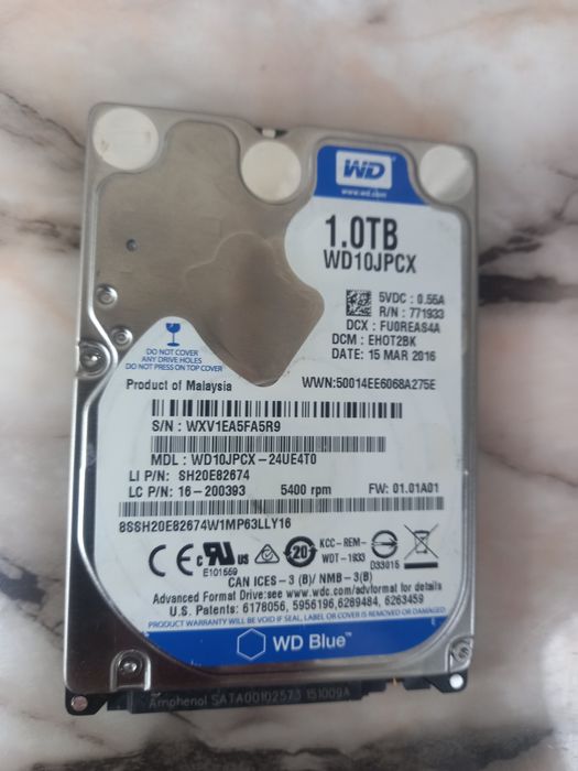 Хард диск за лаптоп WD Blue 2.5 1000GB 5400rpm 8MB SATA3