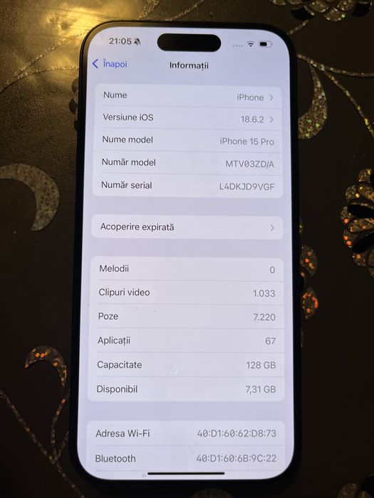 Vand iphone 15 pro 128 gb