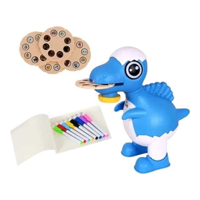 Proiector Pentru Desen in Forma de Dinozaur Albastru