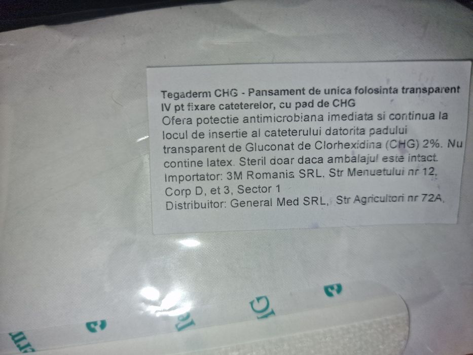 Pansament de fixare a cateterelor Tegaderm CHG