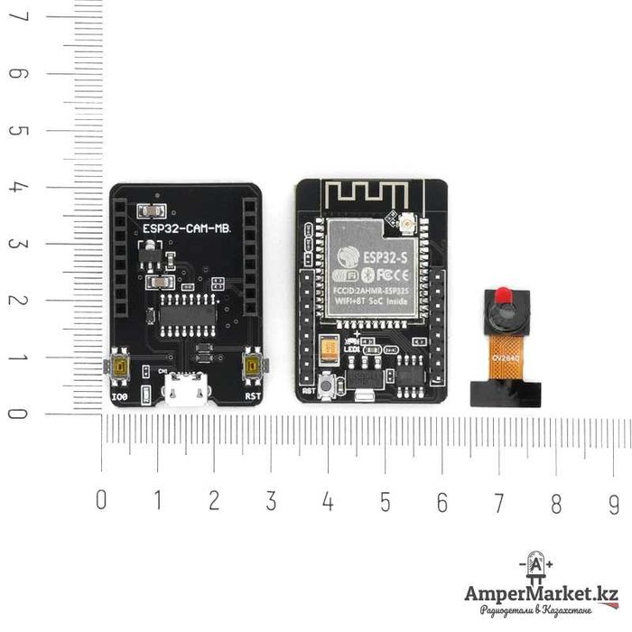 Плата ESP32-CAM с камерой OV2640 и загрузчиком