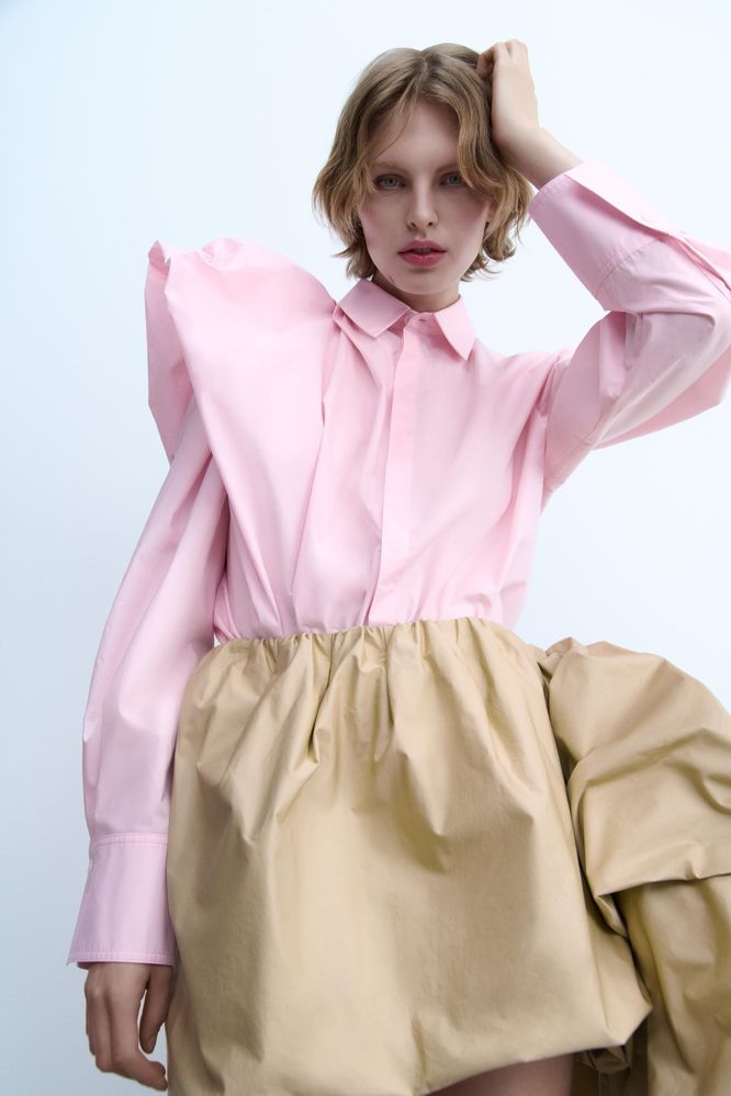 Розова риза - овърсайз - ZARA