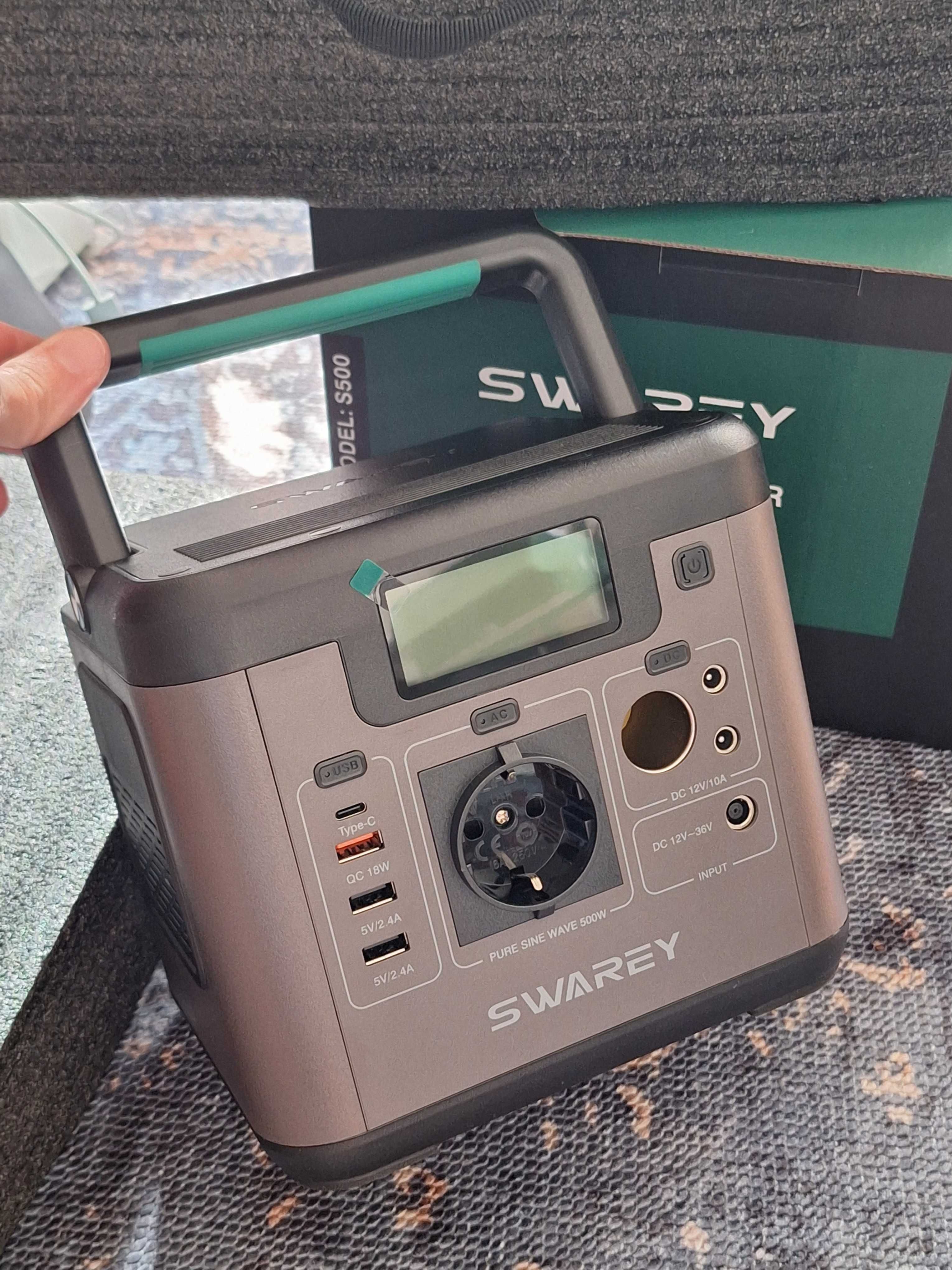 SWAREY портативен генератор 500W с изход за контакт, USB, запалка и др