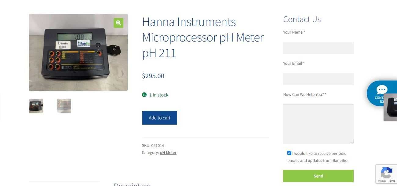 Hanna Instruments Microprocessor pH Meter pH 211