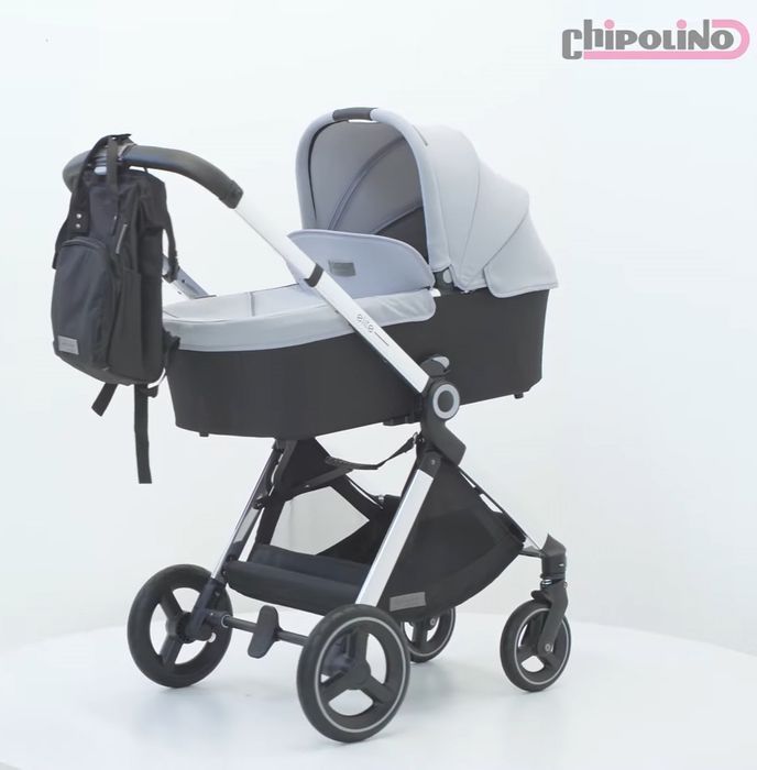 CHIPOLINO Комбинирана количка 3в1 ЕЛИТ сива
