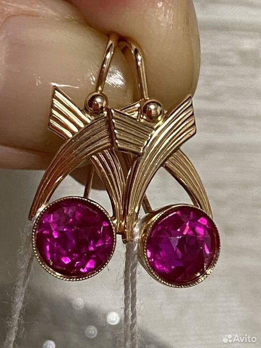 Советские серьги 583 пробы