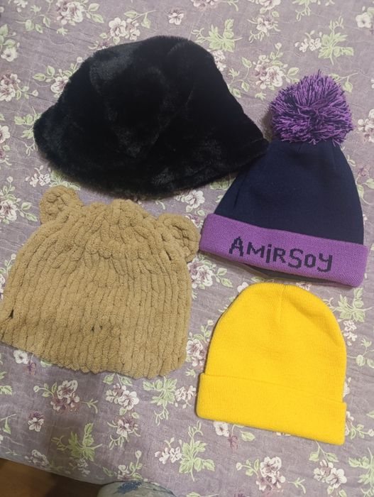 Теплая шляпка и шапочки на 9-13 лет
