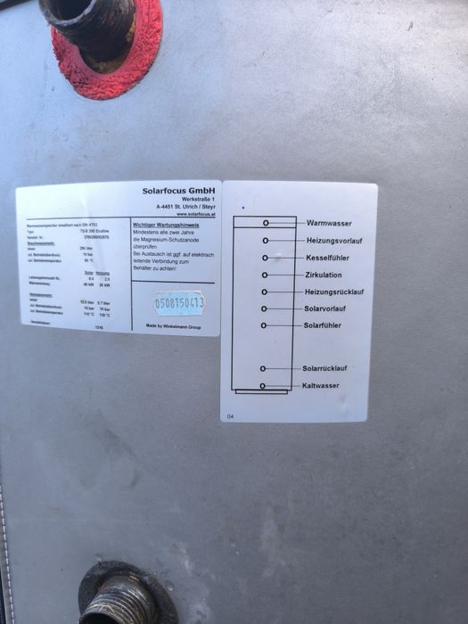 Vând solar boiler 300L