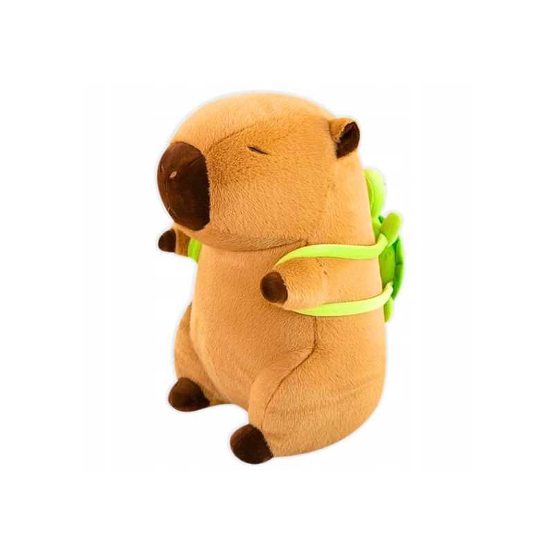 Jucarie de plus Capibara cu rucsac pentru copii, material fin, 25 cm