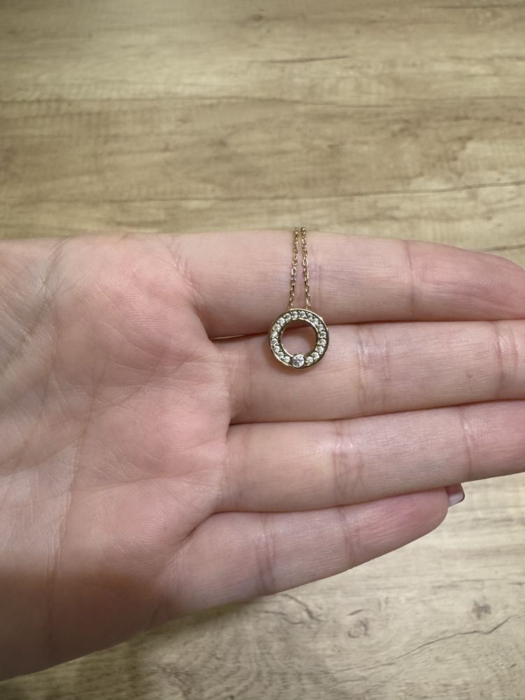 Нежно златно колие с цирконий - 14k