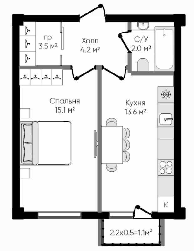 1 Комнатная Квартира Новостройка Ипотека Бектемирский Район  (2806)