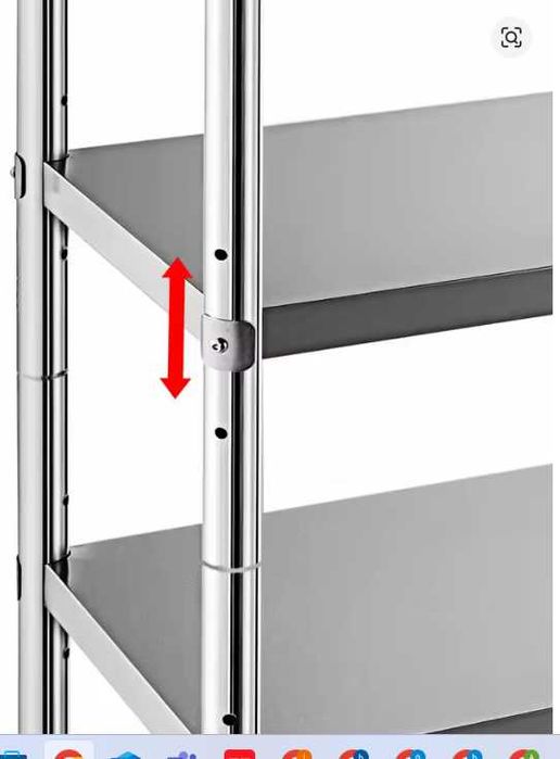 Raft de depozitare inox de bucatatie  4 polite 118x47x152cm