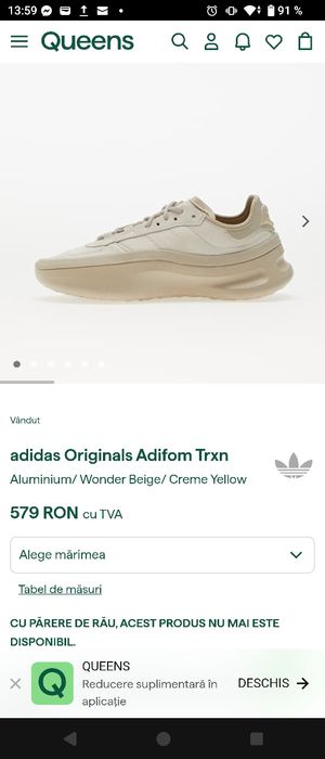 Vând adidași Adidas adiFOM TRXN (măr. 44)