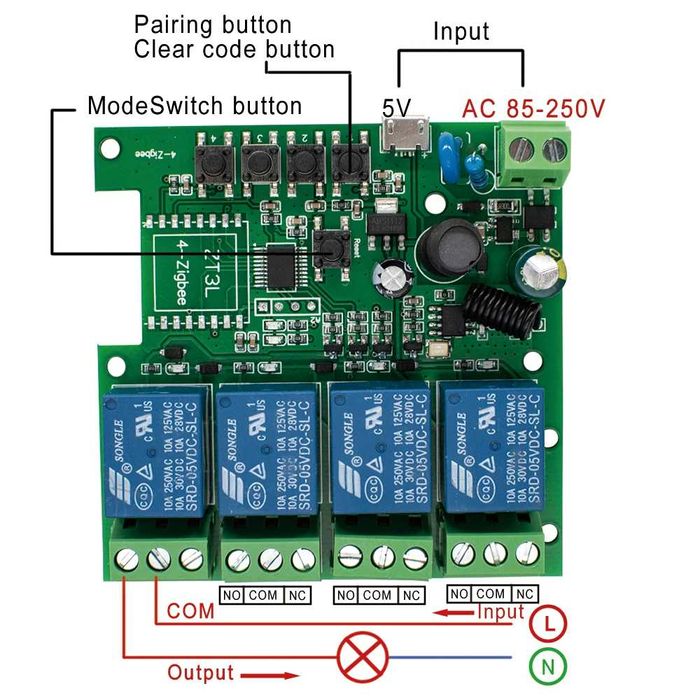Releu inteligent smart Tuya comutator wifi 4 canale Smart Life 220v