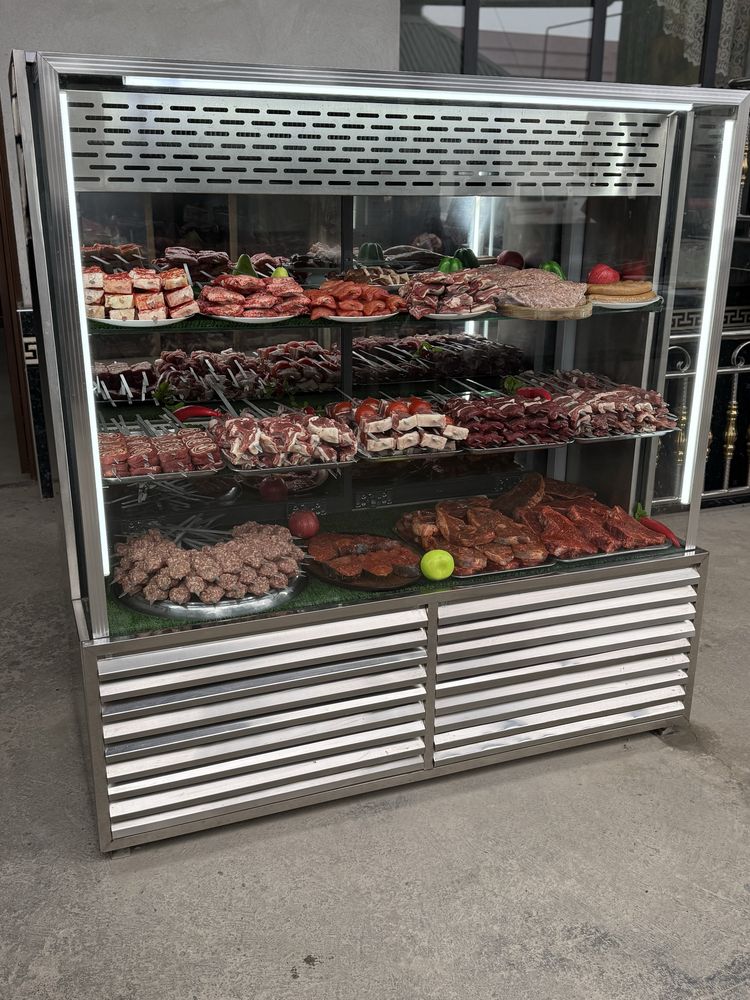 Vetrina xaladelniklar Meva uchun super Marketlar uchun