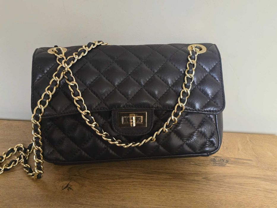 Италианска дамска чанта от естествена кожа