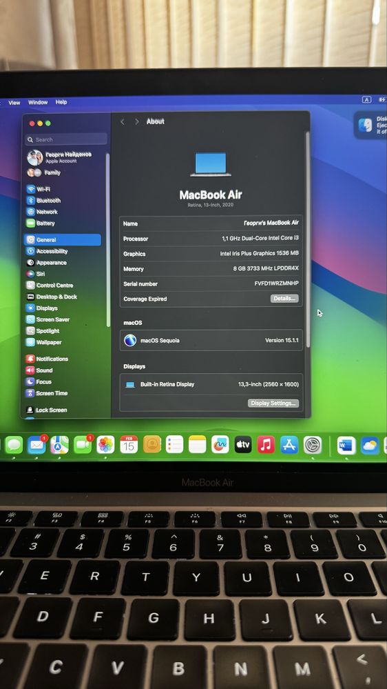 Macbook Air 2020 Retina