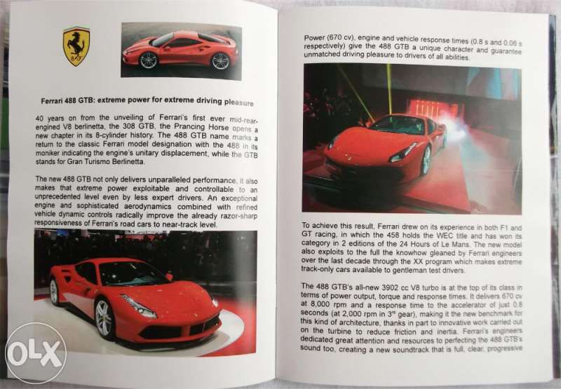 Колекционерски списание брошура автомобили Ferrari 488 GTB  и Novitec