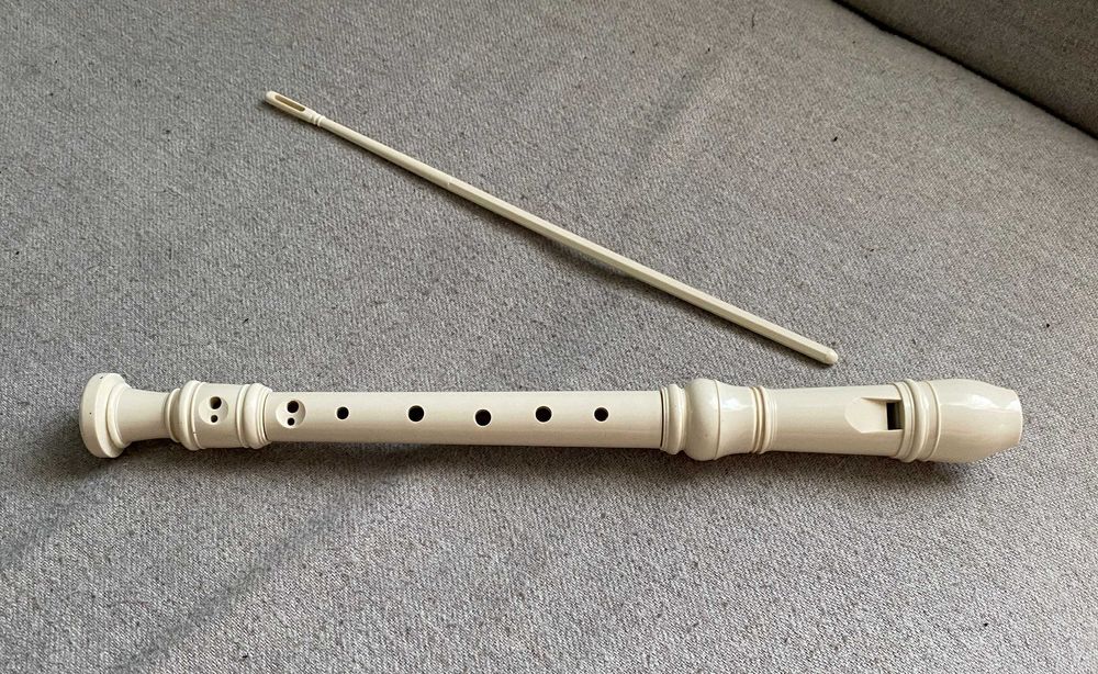 Instrument muzical, fluier german alb 31x3cm - nou