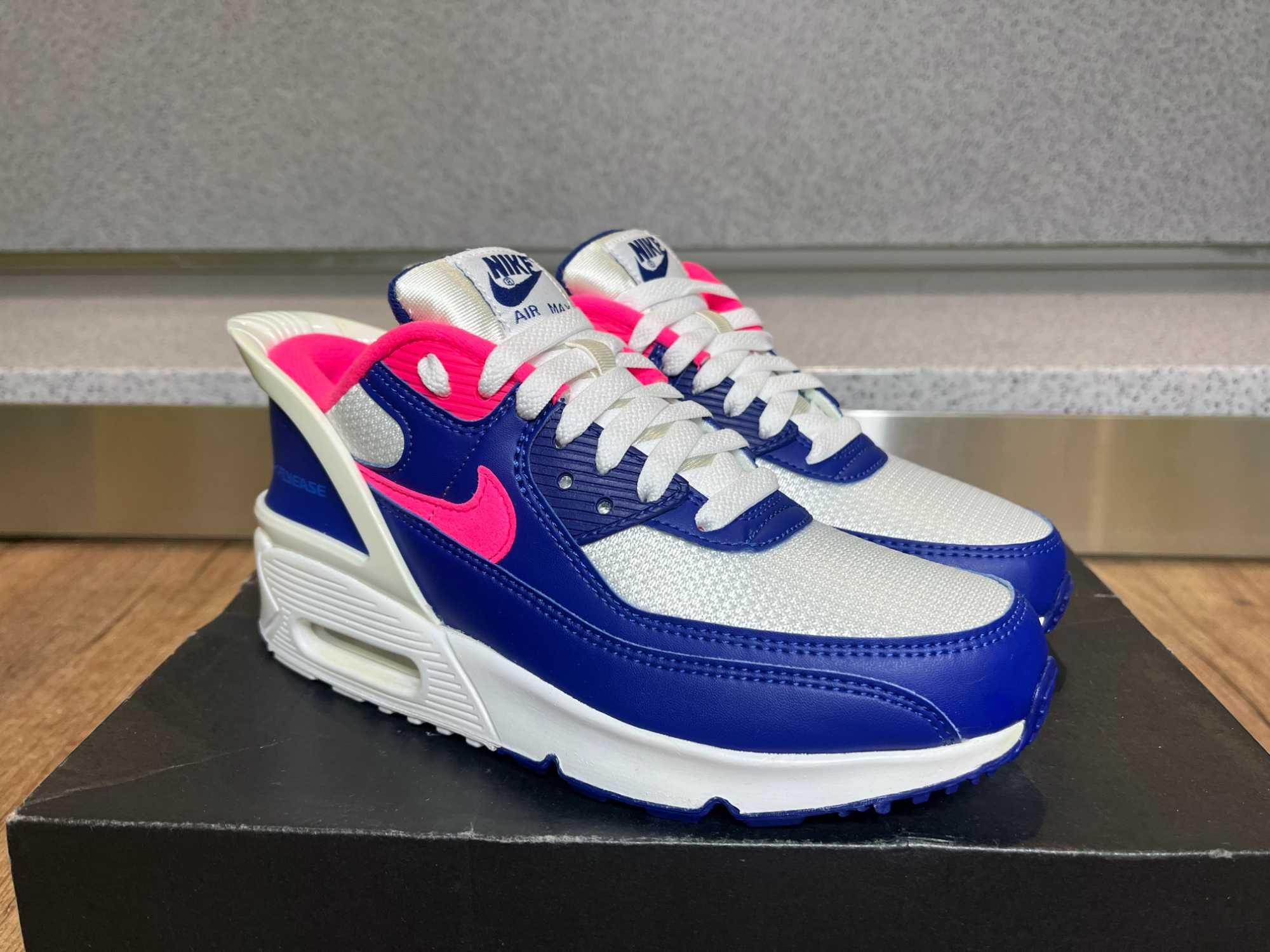 ОРИГИНАЛНИ *** Nike Air Max 90 Flyease White Blue Pink Easy On Off