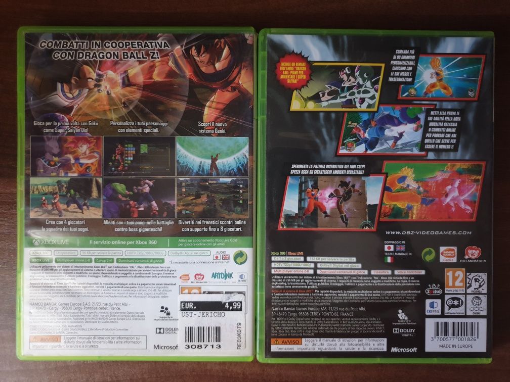 Dragon Ball Z Battle Of Z & DB Raging Blast 2 Xboc 360