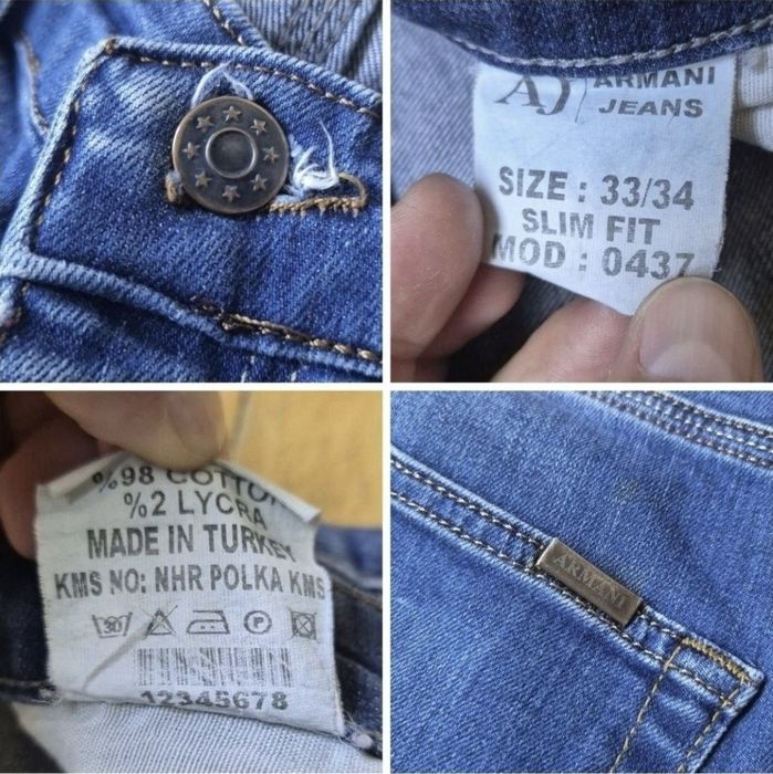 Blugi Bărbătești Armani Jeans - Clasic & Rafinat - W33 L34