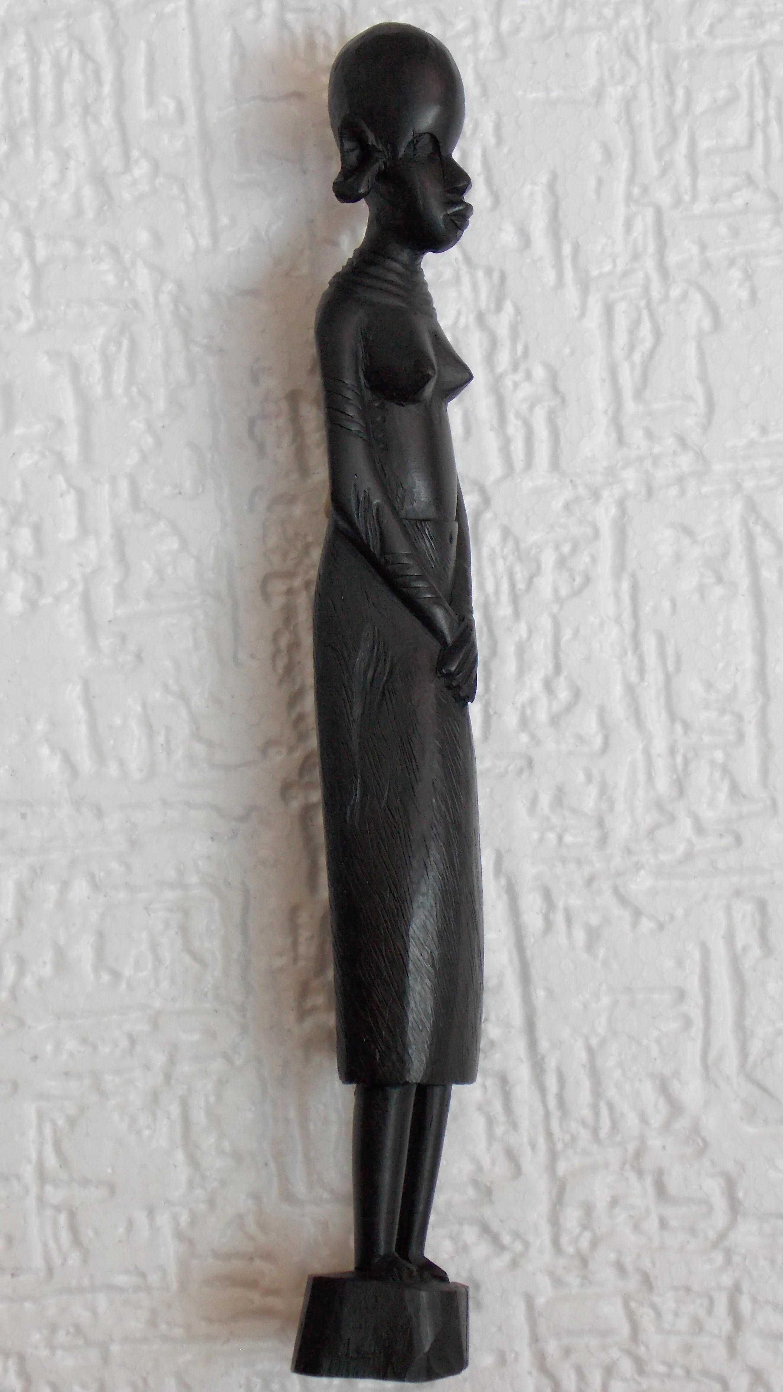 statueta unicat,lemn abanos lucrat manual arta africana,sculptura