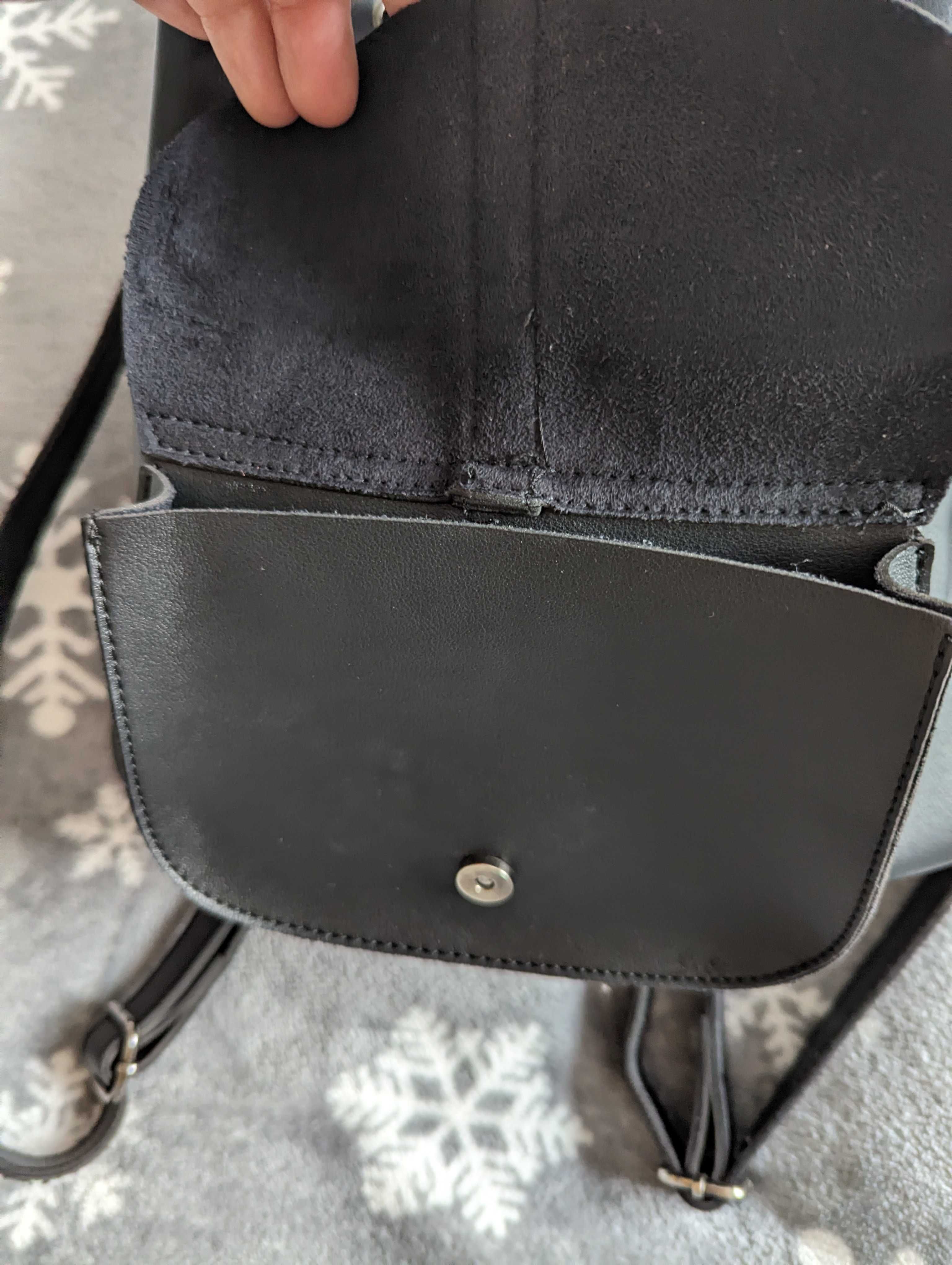 Rucsac imitatie de piele, negru