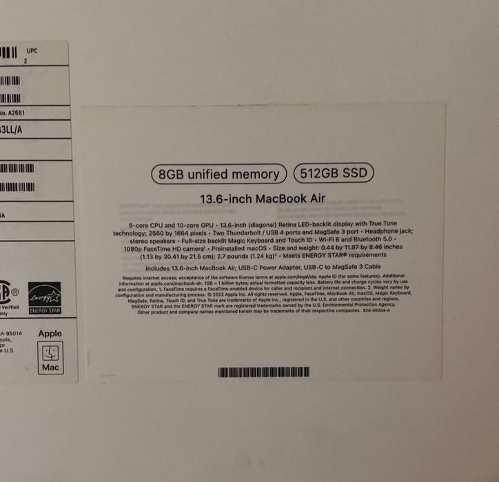 Macbook Air M2 8/512GB  99%