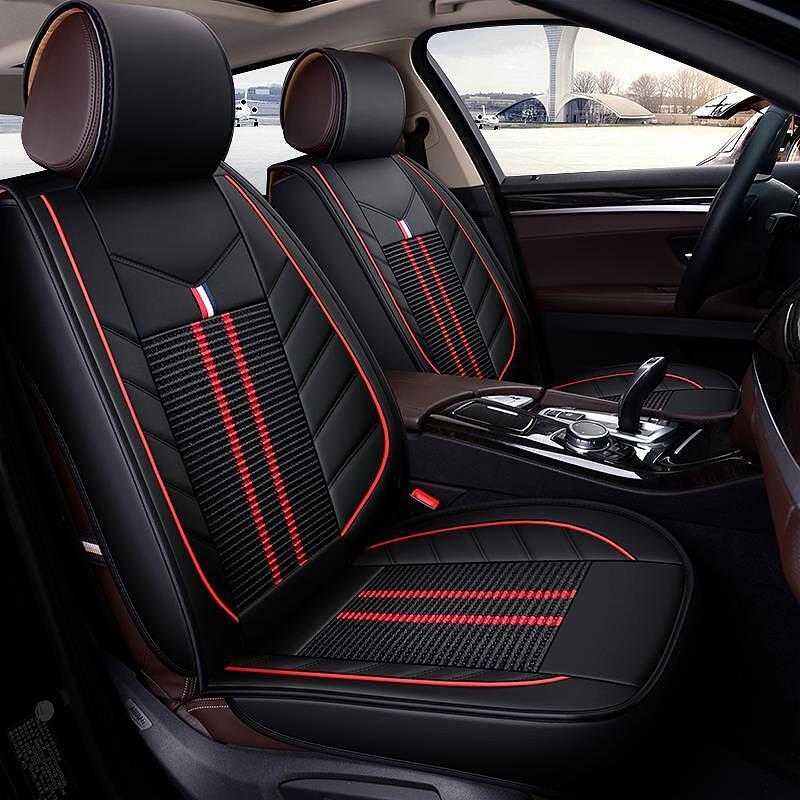 2БР Луксозни Кожени Седалки за автомобили черни, сиви, сини и червени