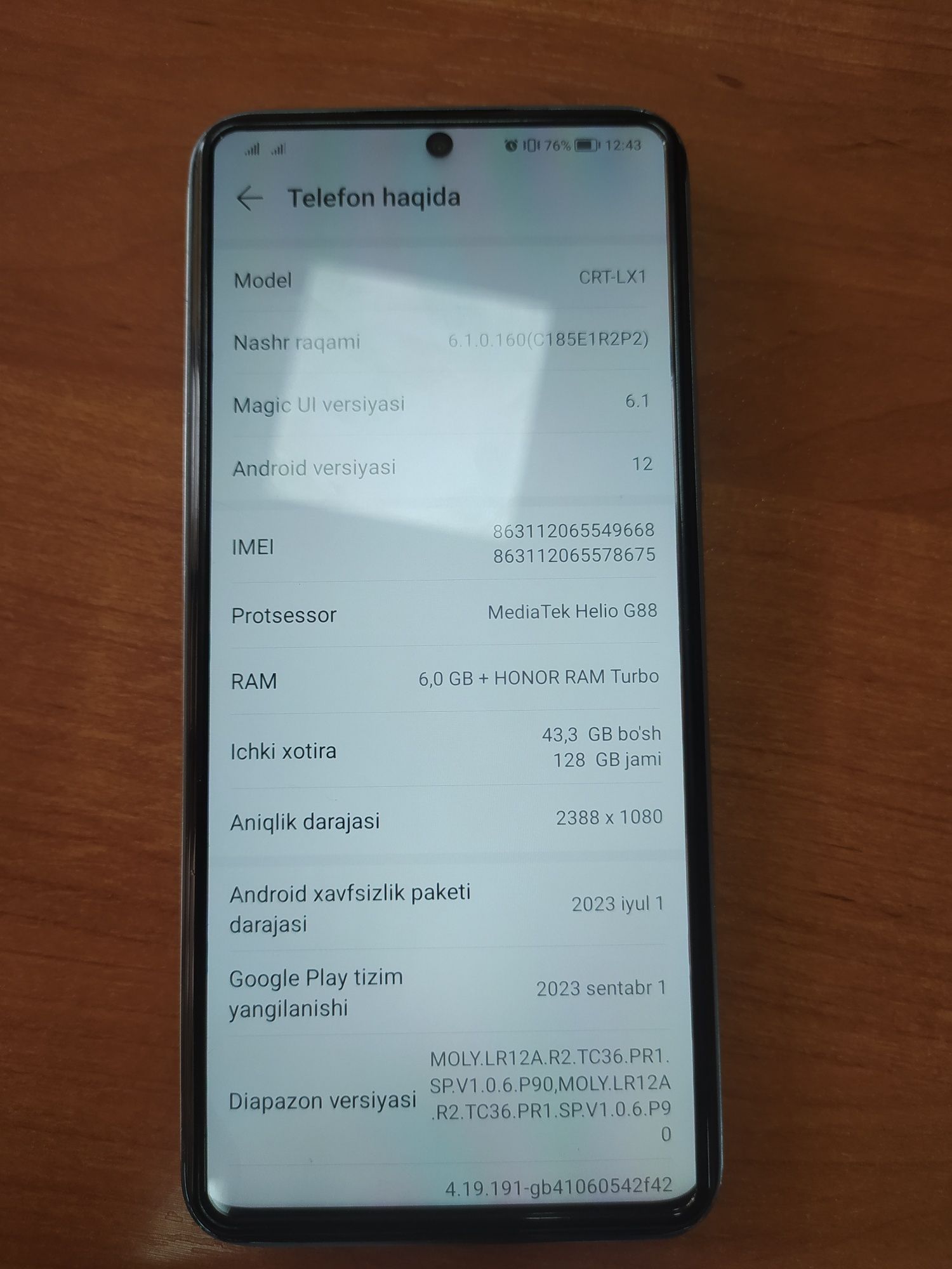 Honor X8a pul kerak