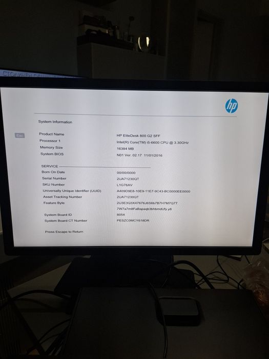 HP EliteDesk 800 G2 SFF -Intel Core i5-6600 (3.30/3.90 GHz)-16GB DDR4