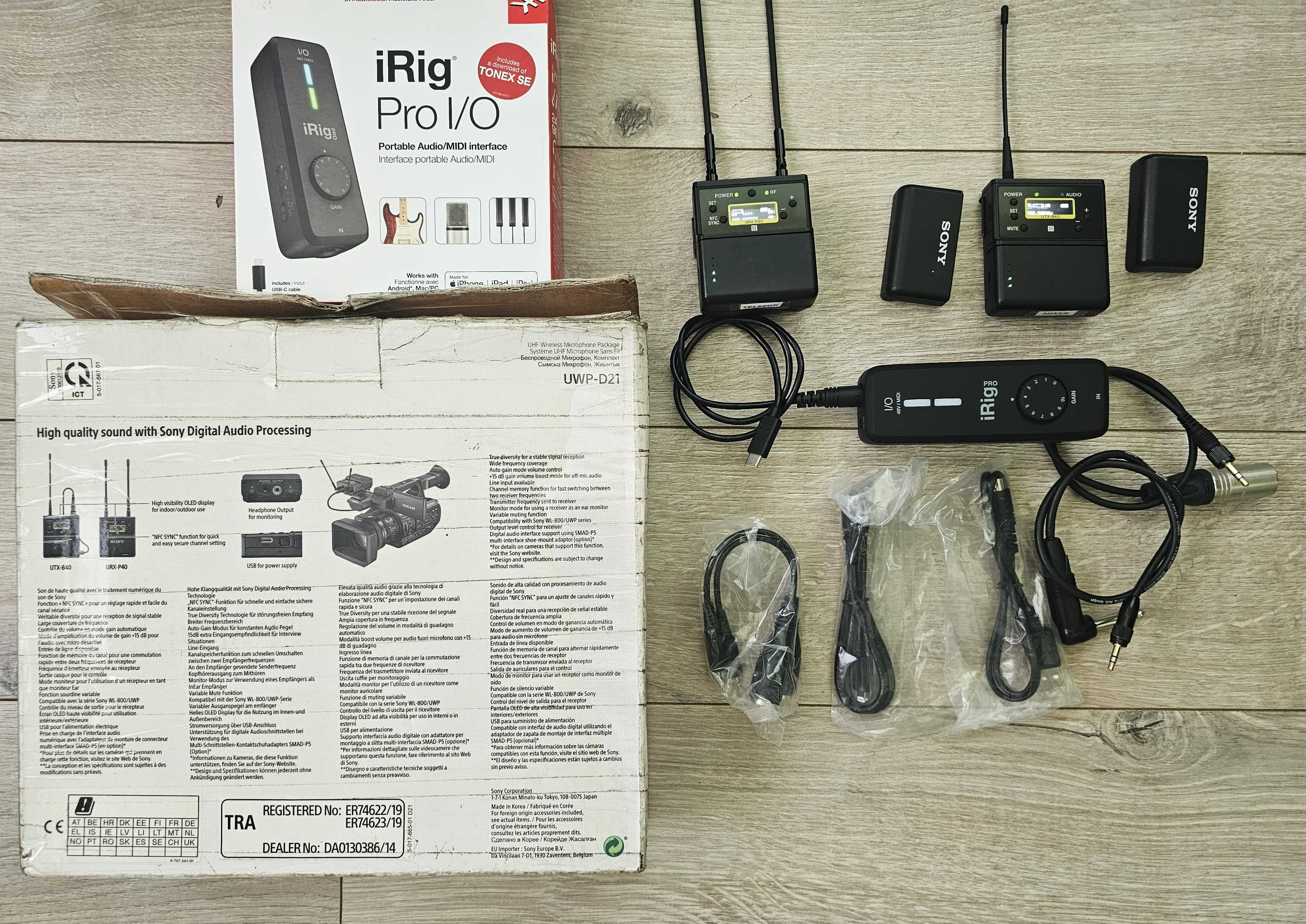 Sistem, inregistrare sunet din mixer – SONY UWP-D21 si Irig – Pro I/O