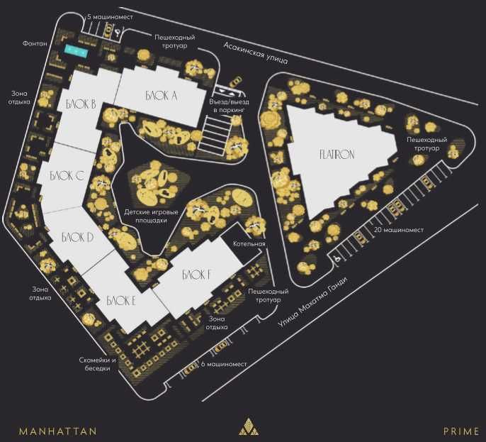 ЖК Манхэттен (Manhattan),  2,5 /15 /16, 68 м². Дархан, парк Тельмана
