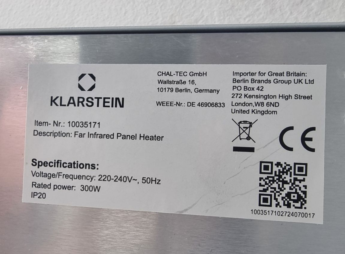 Инфрачервен нагревател картина Klarstein  300w