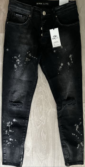 Дънки Черни Stone Island Нови с Етикет