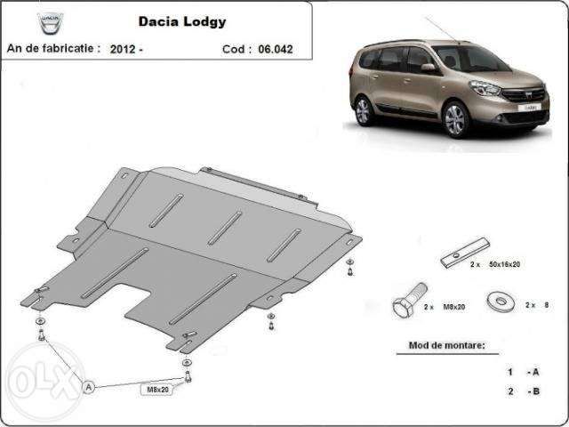 Scut metalic pentru motor Dacia Lodgy 2012-prezent otel 2mm