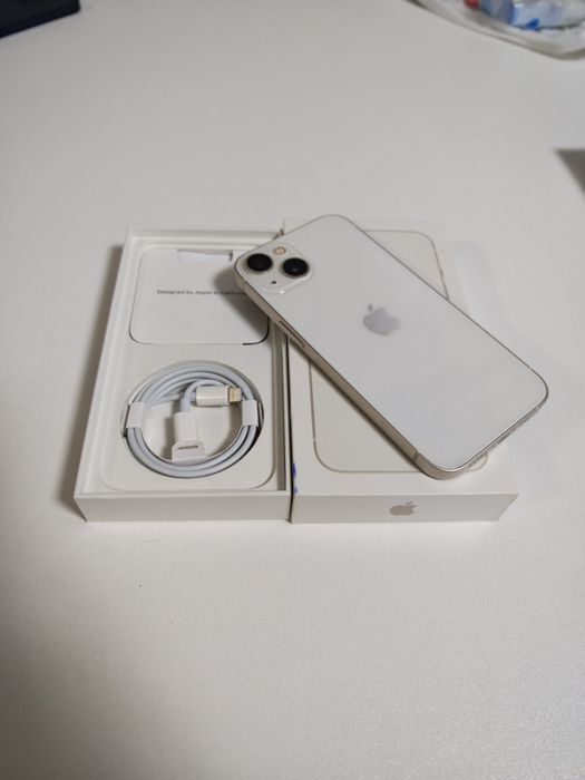 iPhone 13 White 95%Bat Fullbox Stare foarte buna totul original