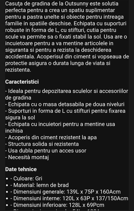 Căsuță gradina pt.unelte