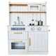 Bucatarie din lemn natural copii, Microunde si Accesorii incluse,89 Cm