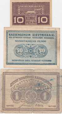 Lot 3 bancnote Estonia 1919