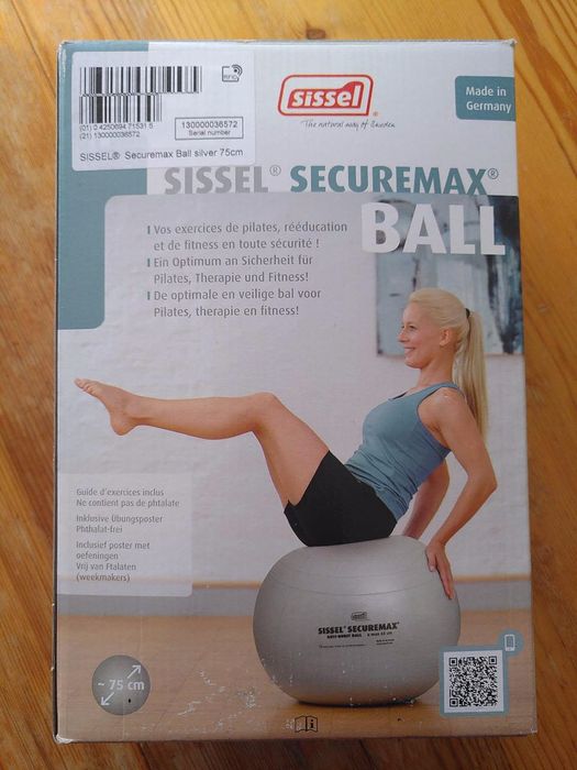 Надуваема топка Sissel, пилатес / фитнес, 75 см диаметър