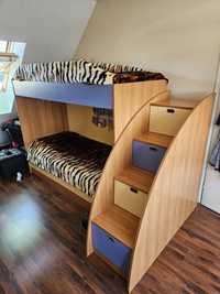 Двуетажни легла (детска стая) 82x190 със стълба (чекмеджета)